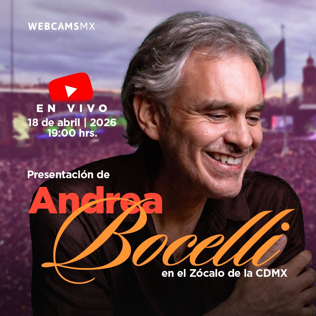 webcamsdemexico's tweet image. 🎤🇲🇽 ¡Andrea Bocelli conquista el #Zócalo!
La magia de su voz en un escenario histórico.
Sigue la transmisión en vivo desde nuestra cámara 👇🏽
youtube.com/watch?v=6ImBqG…
