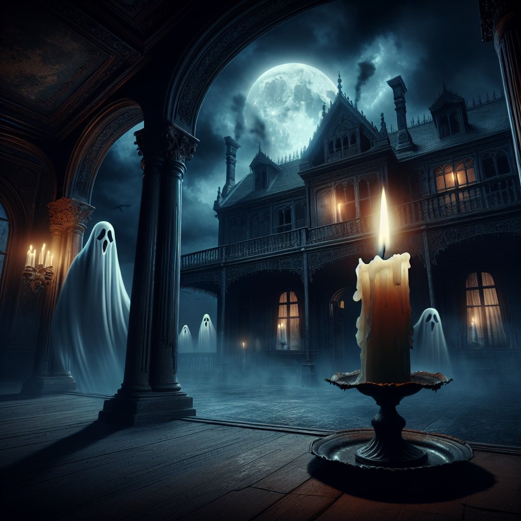 opticnerveAI's tweet image. "A trembling candle casting giant, eerie shadows on the walls of a desolate Victorian mansion, haunted by ghostly apparitions, with a stormy, dark sky in the background and a full moon peeking between ominously rolling clouds."
#AIArt #AI #chatgpt4 #dalle3 #OpenAi #AIFeelings