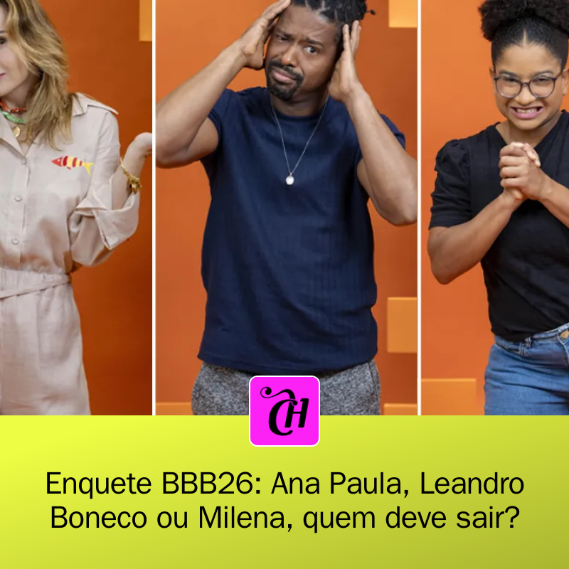 CAPRICHO's tweet photo. 🚨🔥 Chegou a hora da verdade no BBB26! Ana Paula, Leandro Boneco ou Milena: quem merece deixar a casa? A pressão está nas nuvens e todos esperam uma disputa intensa! Vote e faça sua voz ser ouvida! #BBB26 #Paredão #VoteAgora

https://t.co/Yh4vdkT7uD https://t.co/WUlgS6BbGU