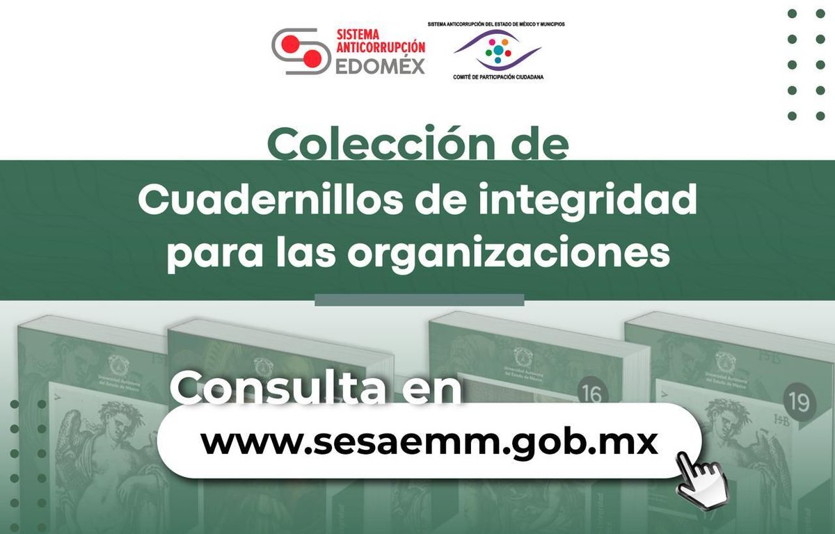 CESEdomex's tweet photo. En el sitio de la #SESAEMM puedes encontrar la colección de "Cuadernos de Integridad para las Organizaciones", del Dr. Oscar Diego Bautista y colaboraciones de Jaime Rodríguez y Víctor Hugo Rodríguez. Descarga gratis aquí: 

https://t.co/PXOIdfnpEq https://t.co/dOOr5t9jHO