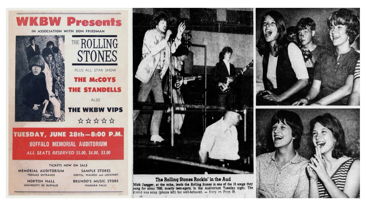 shollander2's tweet image. June 28, 1966 - The Rolling Stones Rockin’ the Aud 

➡️ “Demonstrating the phenomenal enticement of rock ‘n’ roll music, about 7000 youngsters paid to hear the Rolling Stones sing 10 songs in #Buffalo Memorial Auditorium.” 🎼🦬