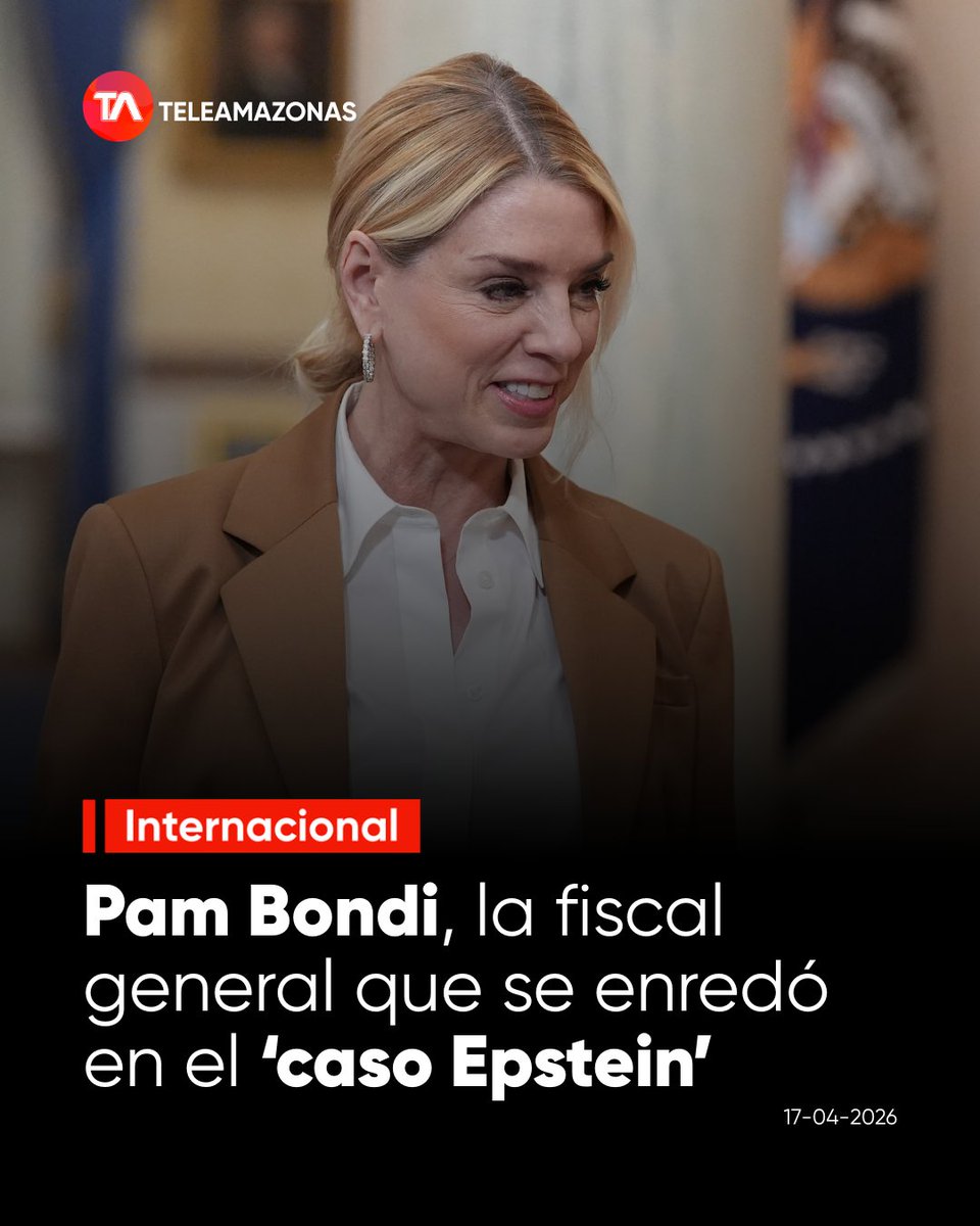 teleamazonasec's tweet image. #INTERNACIONAL | Pam Bondi, la fiscal general que se enredó en el ‘caso Epstein’. 🇺🇸🏛️ 
A pesar de ser su defensora más férrea, Bondi sale del gabinete tras fallar en la condena de enemigos políticos del presidente y enredarse en el polémico "caso Epstein". ¿Purga en la Casa