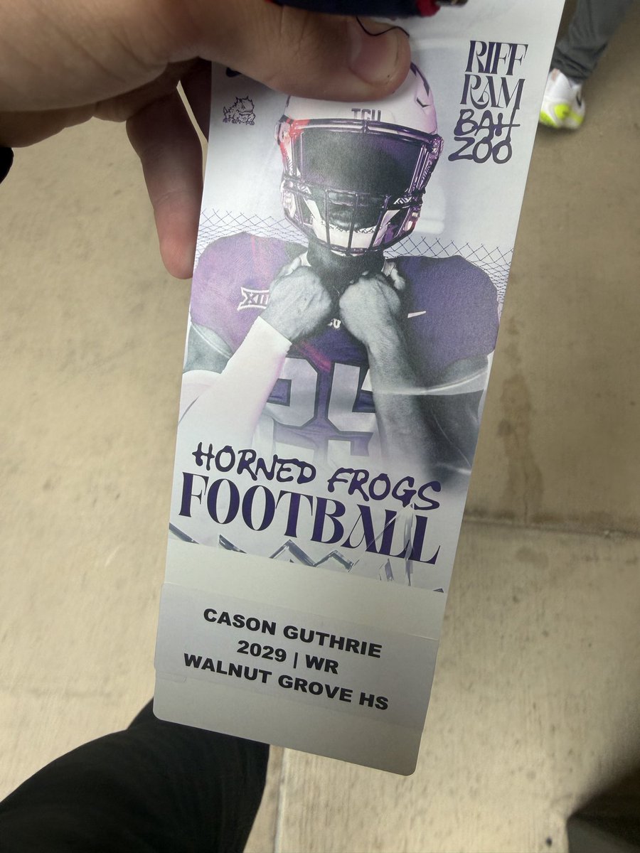 casonguth's tweet photo. another great experience at @TCUFootball spring practice. 

#TheStandard #TCU @CharlesHeaden_2 @coach_rewerts @coach_meger @coachtallison @WGHSFootball @TCU_Athletics https://t.co/Qr3eWclX7n