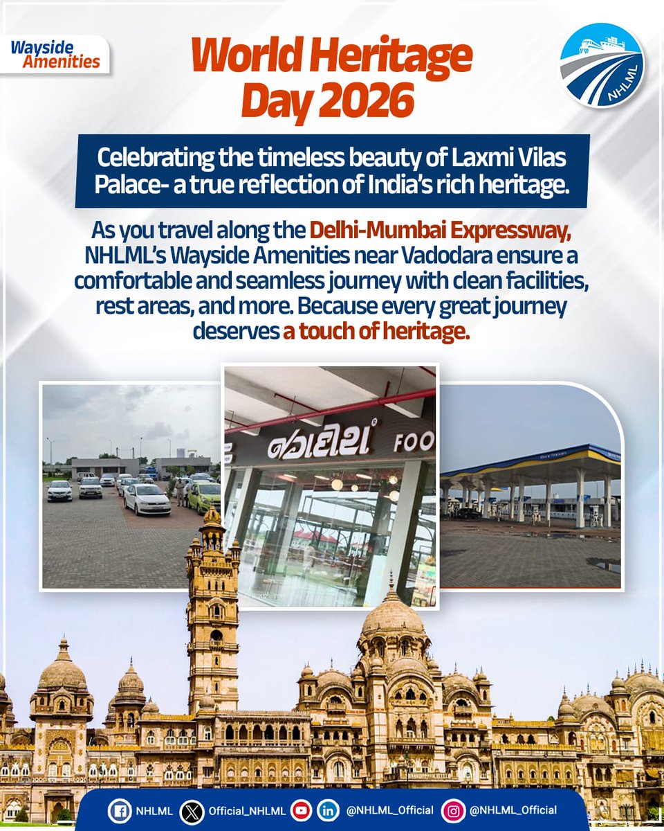 Official_NHLML's tweet image. #NHLML #WSA #Gatishakti #WaysideAmenities #DelhiMumbaiExpressway #WorldHeritageDay