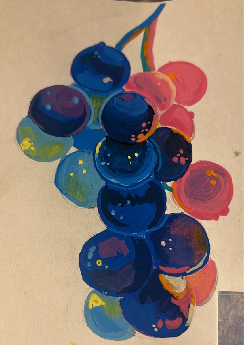 Cheyisyed's tweet image. i used a tut to draw this because i do NOT know how to draw with color theory 😭 #art #grapes #traditional