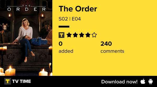 hershey_bar22's tweet image. Just watched #TheOrder s2e4 Fear Itself (2). #tvtime