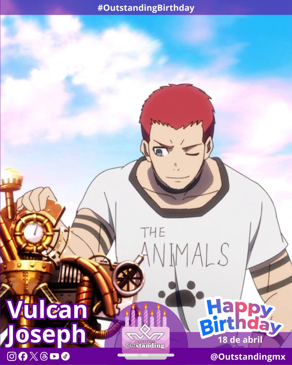 Outstandingmx's tweet image. 🔧🔥 Chispas, acero… y fe forjada en fuego

🎂 #OutstandingBirthday, Vulcan Joseph!!!

El herrero de la 8ª en Fire Force ⚙️

Vulcan Joseph crea robots, armas y bestias mecánicas… pero sobre todo, esperanza en cada golpe de martillo 🐘✨

#OutstandingBirthday #FireForce