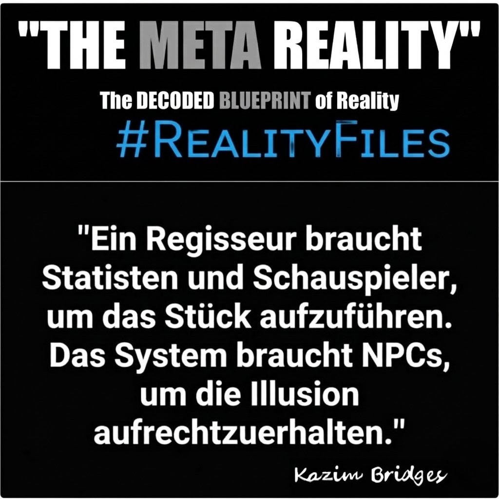 KazimBridges's tweet image. ——————————

        #RᴇᴀʟɪᴛʏFɪʟᴇs

——————————

#NPC #Zuchtprojekt #MetaReality #Matrix #CandaceOwens #JaguarWright #RussellBrand #ElonMusk #DavidIcke #MichaelBallweg #StevenGreer #Gatekeeper #Simulation

——————————

𝙁𝙍𝙀𝙀 Download @ meta-reality.org

——————