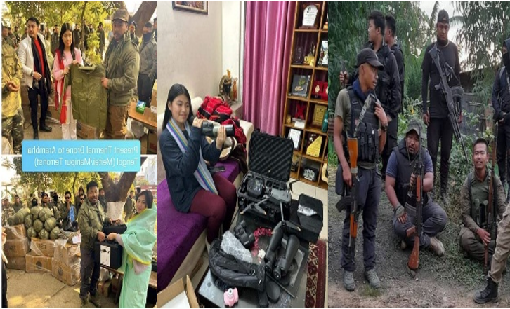 You demand media on #Manipur violence, but photos show you &amp; your mom distributing thermal drones &amp; tactical gear to NIA-wanted #militants. Climate activist or conflict supplier?
#Peace #NIA #BREAKİNG