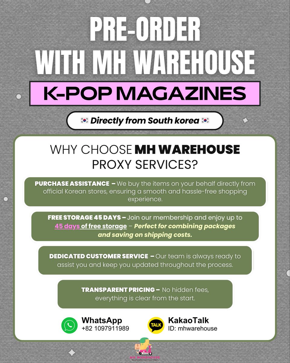 mhwarehouse's tweet image. K-pop Magazine May Issue 📚✨

Pre-order your favorite magazines straight from South Korea with MH Warehouse 🇰🇷
#kaddy #koreanwarehouse

t. Korean address proxy yes24 weverse esquire wts wtb pob po weverse exo enhypen dazed jhope bts ningning aespa park jihoo nct jisung lngshot
