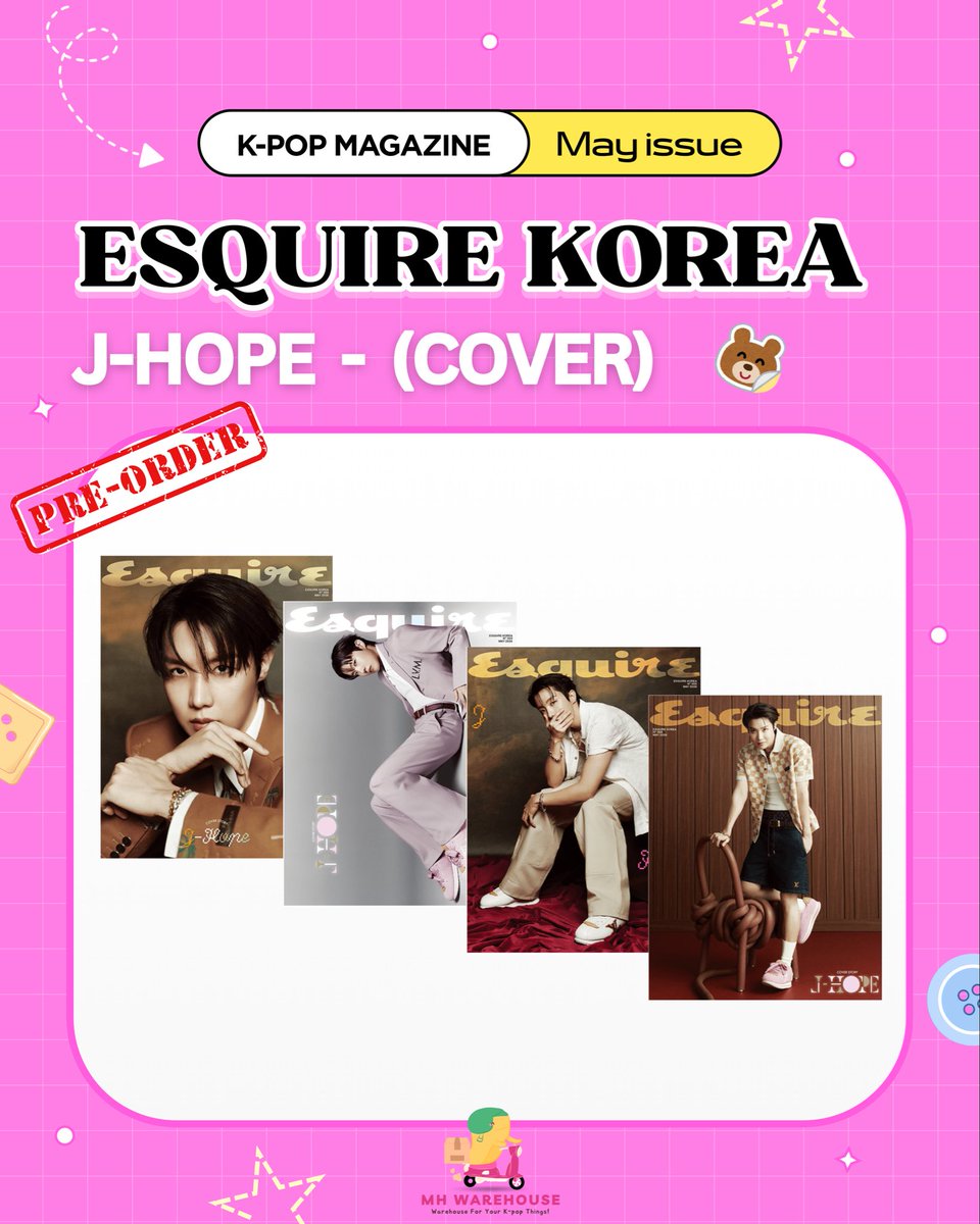 mhwarehouse's tweet image. K-pop Magazine May Issue 📚✨

Pre-order your favorite magazines straight from South Korea with MH Warehouse 🇰🇷
#kaddy #koreanwarehouse

t. Korean address proxy yes24 weverse esquire wts wtb pob po weverse exo enhypen dazed jhope bts ningning aespa park jihoo nct jisung lngshot