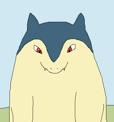 Typhlosion from the front
(where you can't see their chin)