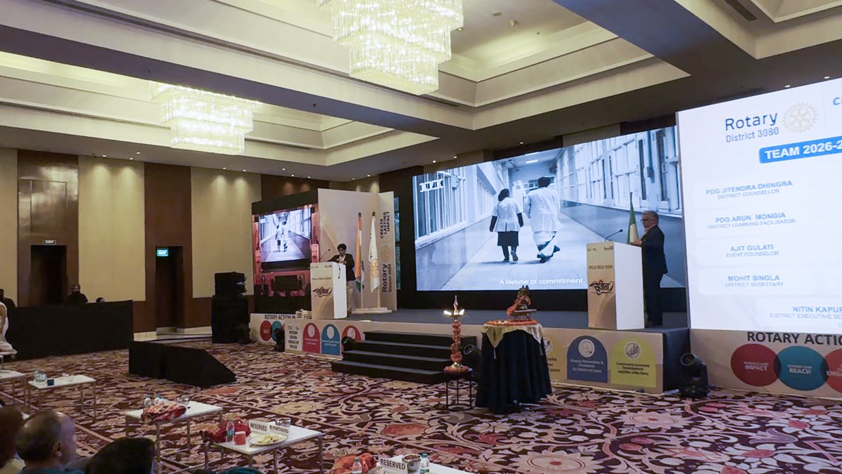Official_RFE's tweet photo. #Films of Impact, Service &amp; Cause
(RFE)Rolling Frames Entertainment’s #impact #campaigns produced for District Governor Elect @Rotary 3080 were screened to a massive audience spanning seven states during the #Rotary Districts 3080, 3070, and 3090 training seminars in #Zirakpur. https://t.co/rBCB8YEFtc