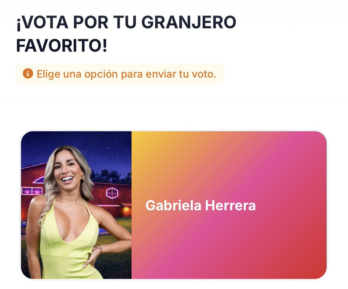 Bueno si ven el tweet así no sepan de que es pueden darle rt y pueden votar por ella plis, se puede votar 10 veces y es para cualquier país 🤍

votacion.panamericana.pe/la-granja/vota…

#LaGranjaVIPPerú #LaGranjaVIP