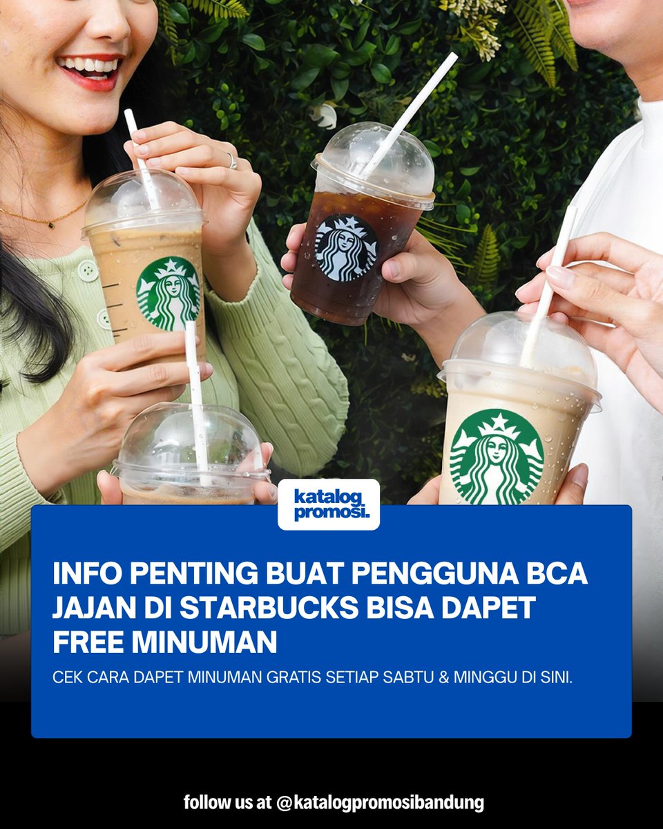 katalogpromosi's tweet image. Jangan pesen Starbucks dulu sebelum tau trik ini! 

Ada promo dapet minuman gratis setiap Sabtu &amp;amp; Minggu cuma modal bayar pakai BCA. 

Masih berlaku sampai 26 April 2026 lho. ☕️
Cara klaim promonya ada di sini 👉 katalogpromosi.com/promo-starbuck…

#PromoStarbucks #JajanMurah #BCA
