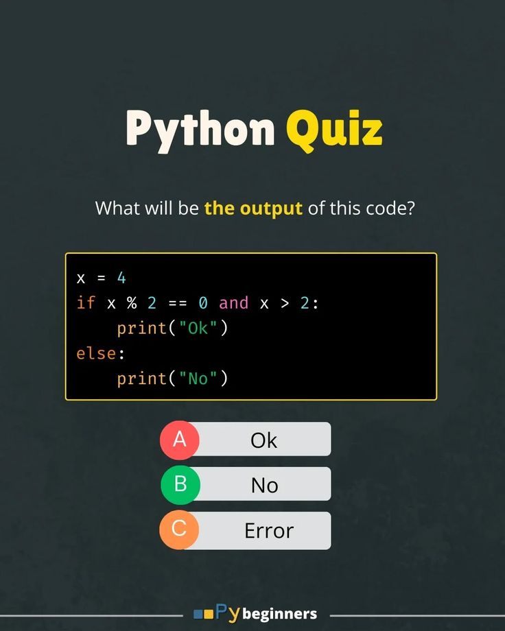MuhammadAb92741's tweet image. 🐍 Python Quiz | Day 1
What is the output?
#python #pythonquiz #programmer
📌 Reply with your answer.
👉 Follow for daily Python quizzes.