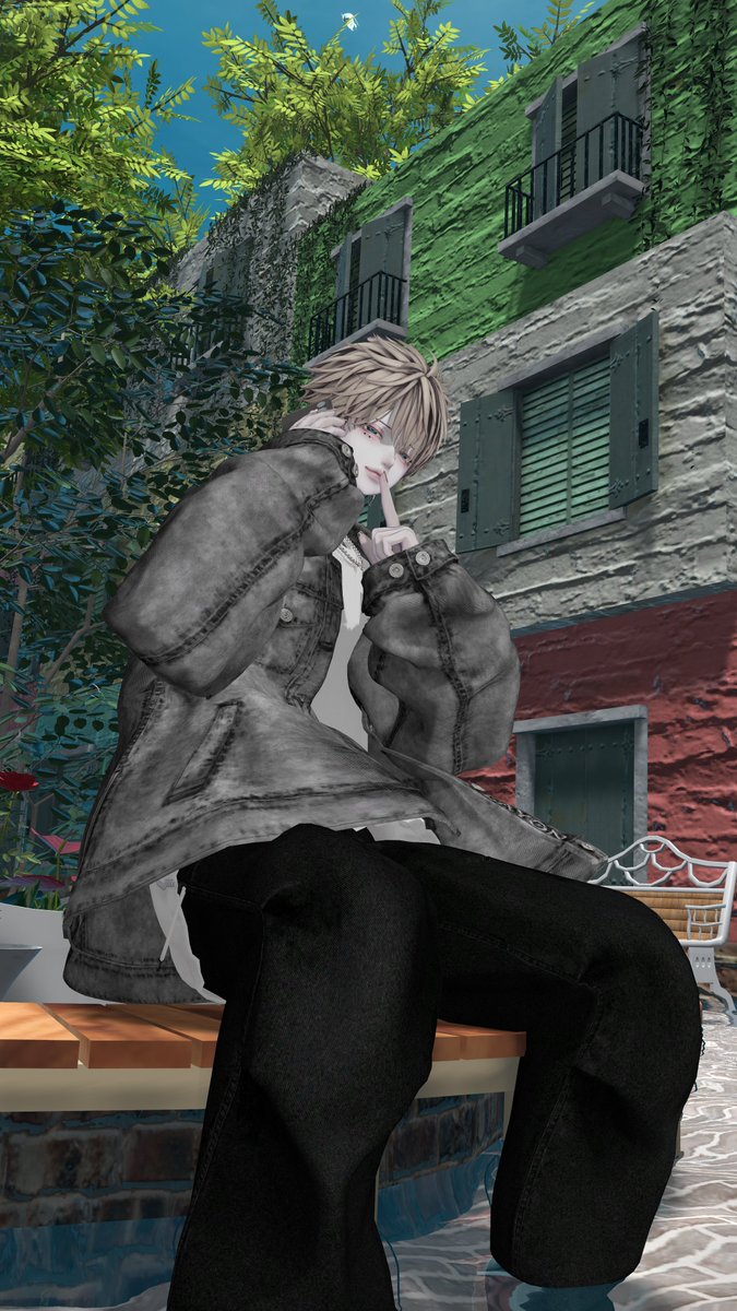 Lotus_yt_vrc's tweet image. 「今電話中だから、ちょっと待ってね」
 #Minase3D  #VRChat