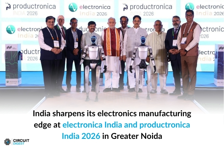 CircuitDigest's tweet image. electronica India and productronica India 2026 in Greater Noida recorded 20,922 participants and 1,500+ buyer-seller meetings.
Read More - circuitdigest.com/news/india-sha…

#ElectronicsManufacturing, #MakeInIndia, #SupplyChainResilience