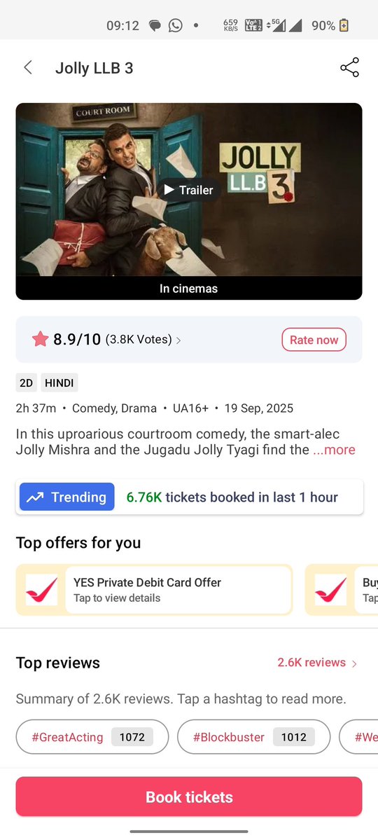 CHENNAIAKKIANS's tweet image. #BhoothBangla day two vs #Skyforce Day Two vs #Housefull5 day two vs #JollyLLB3 day two 

#BhoothBangla has surpassed skyforce and jollyllb3 by a good margin and surpassed HF5 by a small margin

Set for a BIG GROWTH today and very much needed to coverup the shortfall for day one.