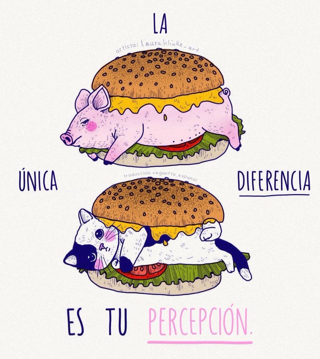 VeganFTAEspanol's tweet photo. La única diferencia es tu percepción 💔
No hay diferencial fundamentales entre los animales que justifiquen amar a unos y comer a otros.
🎨@lauraklinke_art
#arteanimal #percepcion #especismo #amolosgatos #amolosanimales #veganart https://t.co/HlNbEq2G7y