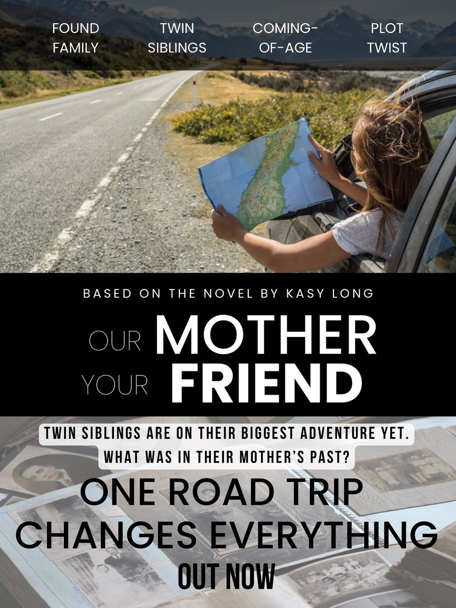 kasylongauthor's tweet image. One road trip changes everything!

Twins Jesse and Faye have one goal: to learn about their mom’s past. She died when they were babies and they have SO many questions. Will they like what they find out? Who *was* their mom? OUT NOW!

#PosterPit #P #YA #NA #C #M #WritingCommunity