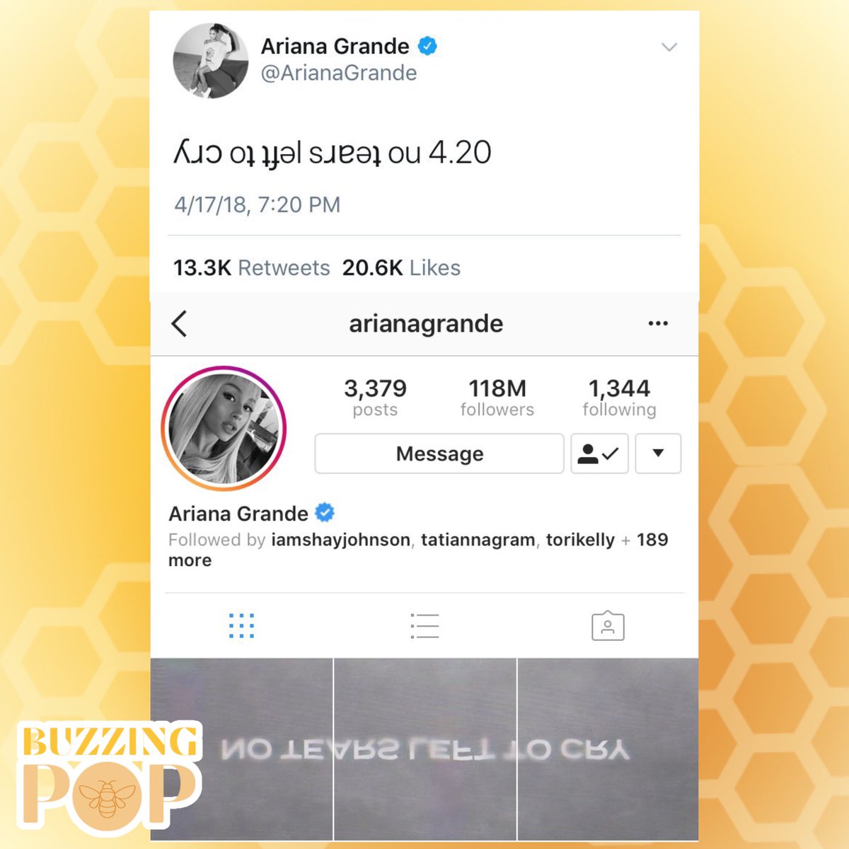 8 years ago today, Ariana Grande broke a four-month social media hiatus to announce her comeback single “no tears left to cry”, the lead off her fourth album ‘Sweetener’.