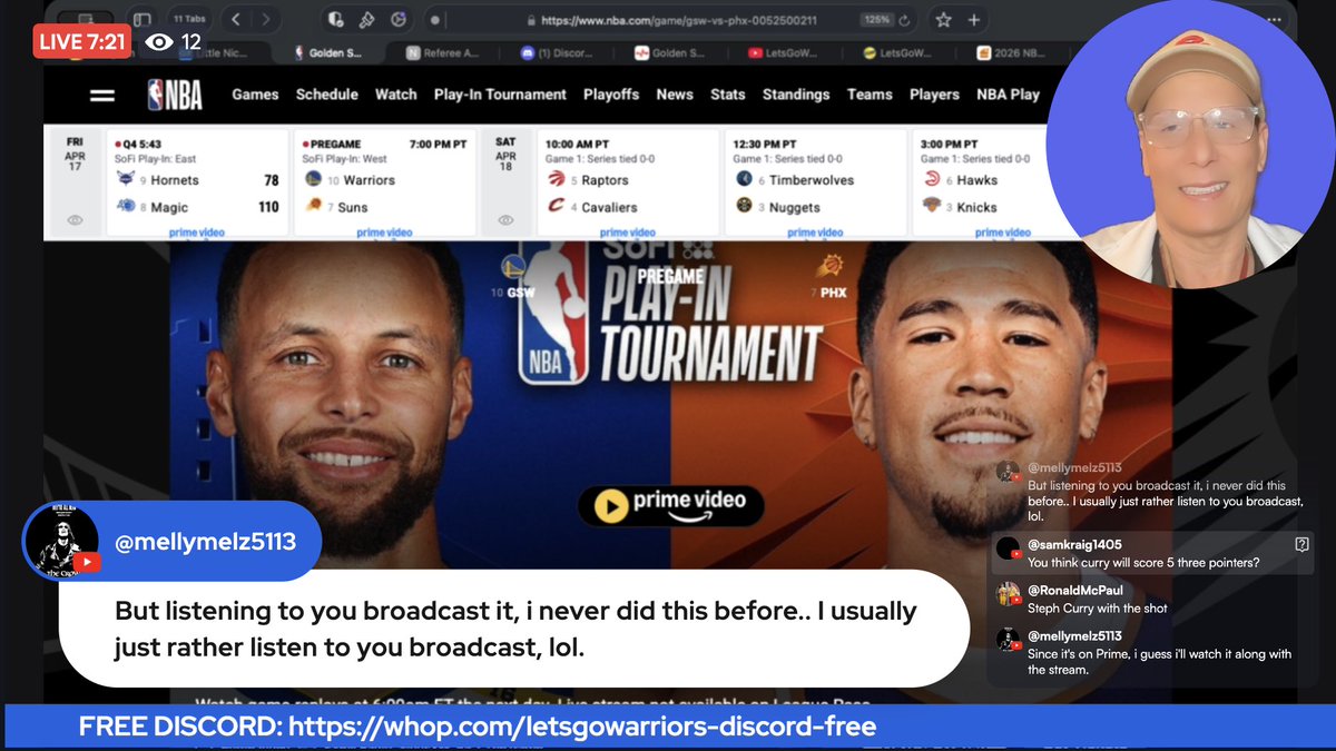 LetsGoWarriors's tweet image. Join us for Q4 🚨 

#Warriors-Suns Play-in Do-or-Die! Steph Curry vs Dillon Brooks! HIGH-VIBRATIONAL Watch Party! 🫶💙💛... youtube.com/watch?v=DCqa9I… #DubNation