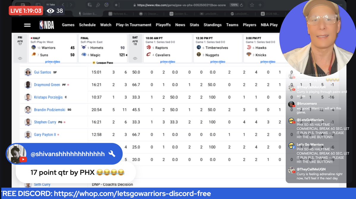 LetsGoWarriors's tweet image. Join us for Q4 🚨 

#Warriors-Suns Play-in Do-or-Die! Steph Curry vs Dillon Brooks! HIGH-VIBRATIONAL Watch Party! 🫶💙💛... youtube.com/watch?v=DCqa9I… #DubNation