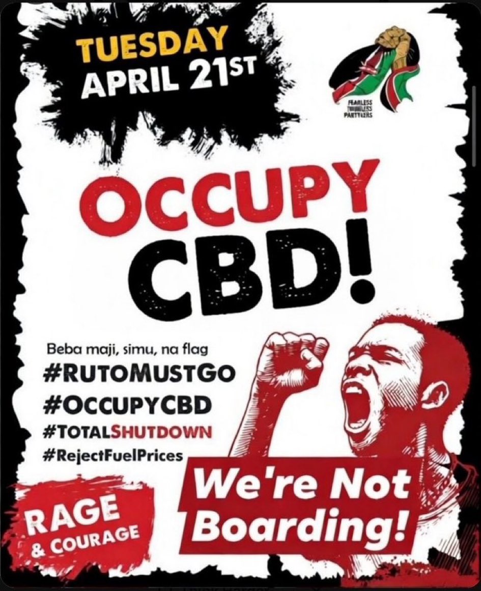 TUESDAY TUESDAY 

#OccupyCBD #RejectFuelPrices