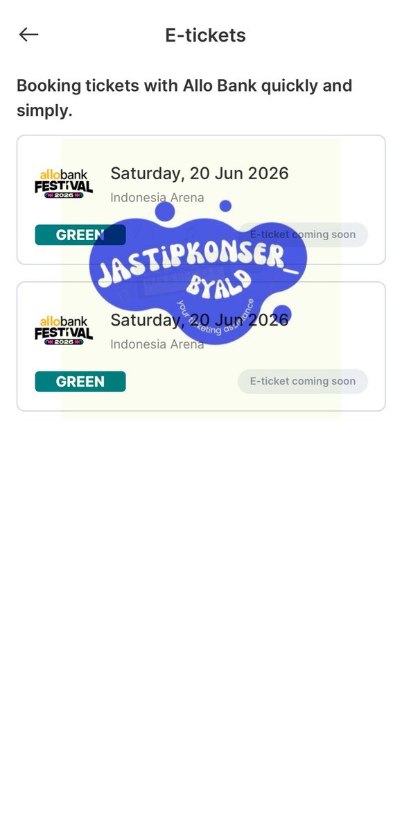 💫Proof Ticketing #allobankfestival #cortis 💫

Secured 2tix green sect

#prooftiketjastipkonser_ #proofticketingjastipkonser_ #jastipkonser_ #jastipkonser_byald