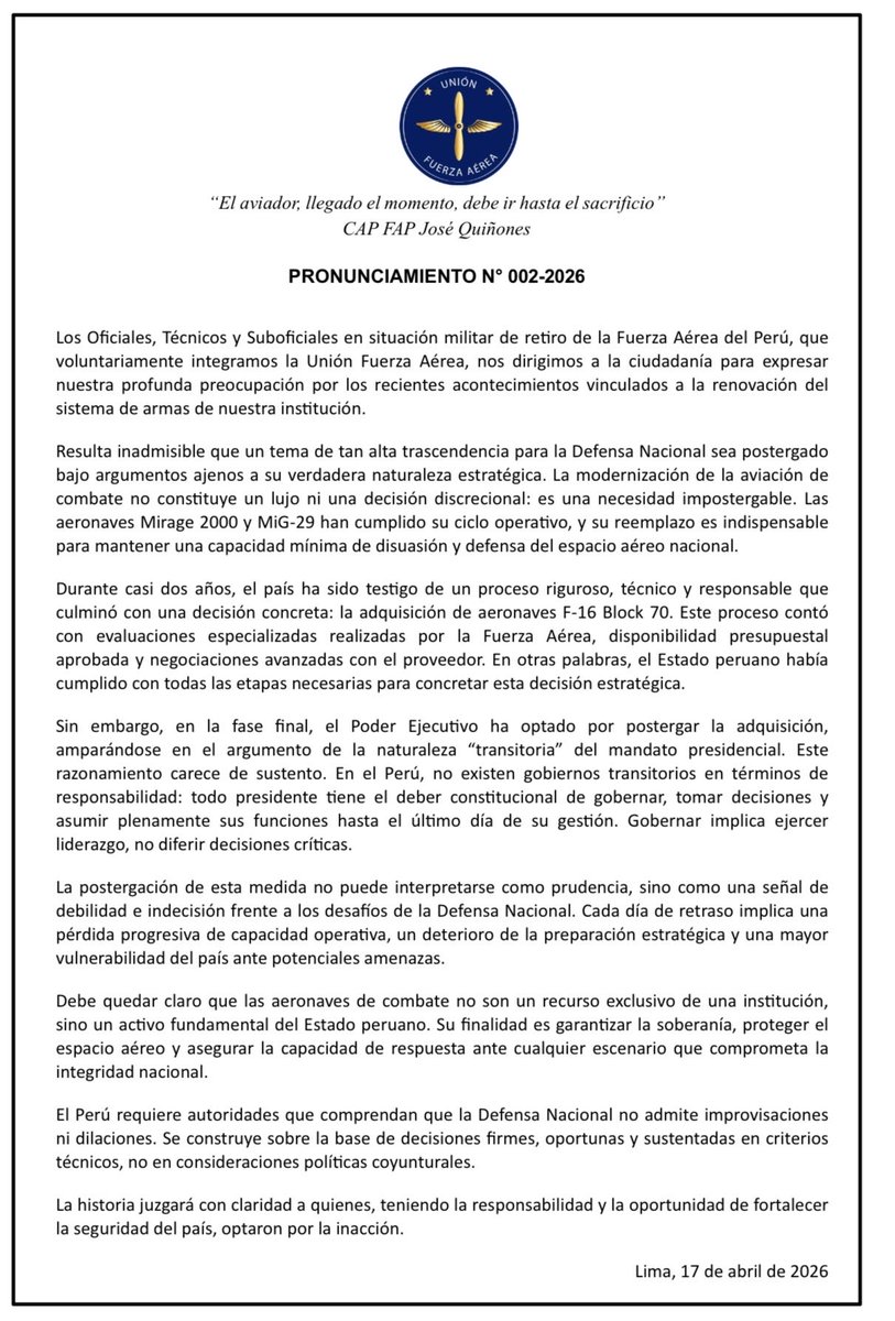 Unión Fuerza Aérea tweet media