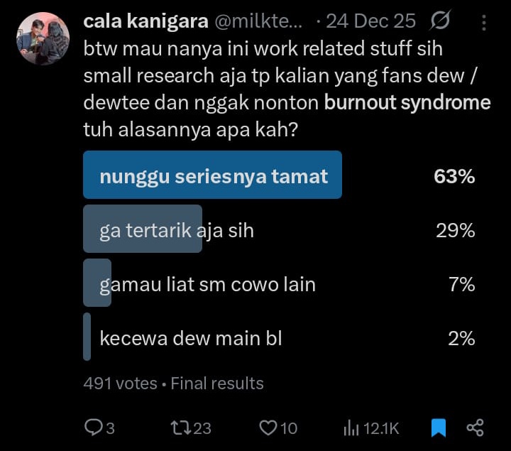 <a href="/teeeeradech/">ติน</a> izin jump in yaa, dia dulu pernah post keluhan dia tentang hype # BS gituu yang dia bilang "berat sebelah" sampe bikin vote kenapa kita gak nonton BS atau hype series si D