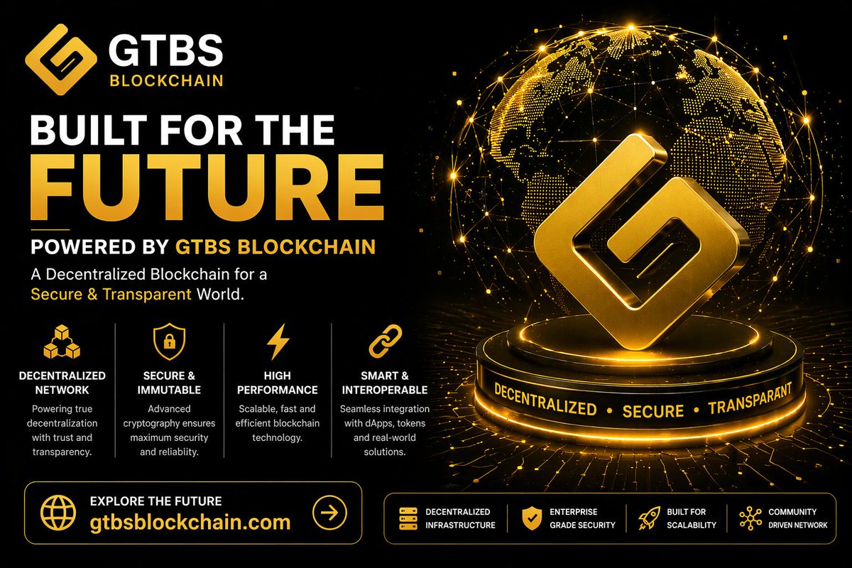 Gtbschain's tweet image. Built for tomorrow, powered by innovation 🚀🌐
Step into a secure, transparent, and decentralized future with GTBS Blockchain 🔐

#Blockchain #GTBS #Web3 #Crypto #Decentralization #FutureTech #Innovation #CryptoNetwork #DeFi #Technolog