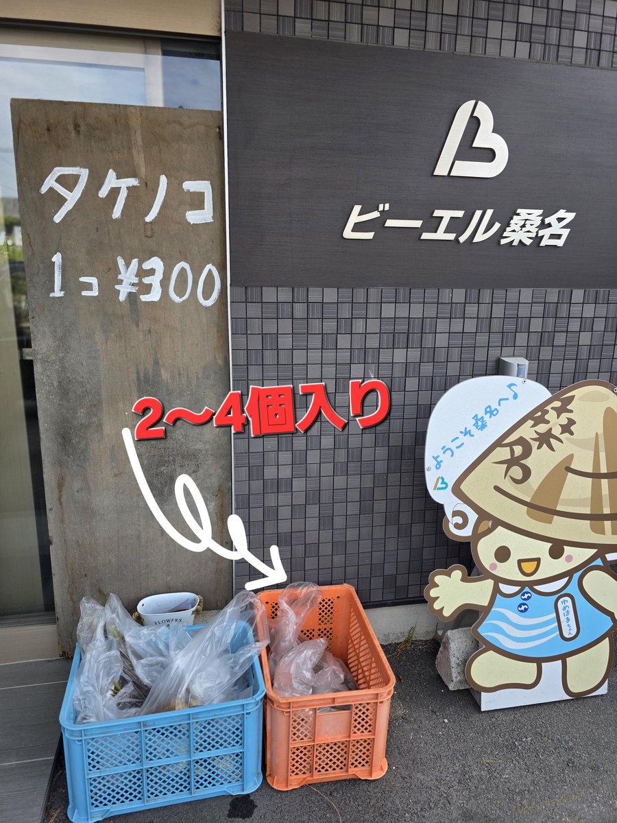 hotelbl's tweet photo. たけのこ第4弾！

勢い衰えることなく今回も大量に出てきてる。

小さめもいっぱい有るので、右側のオレンジの方に2個～4個入りで販売してます✨

もちろんいつもの無人くんですのでご都合のいいタイミングでお寄り下さい🎶 https://t.co/iCufrD4ADQ