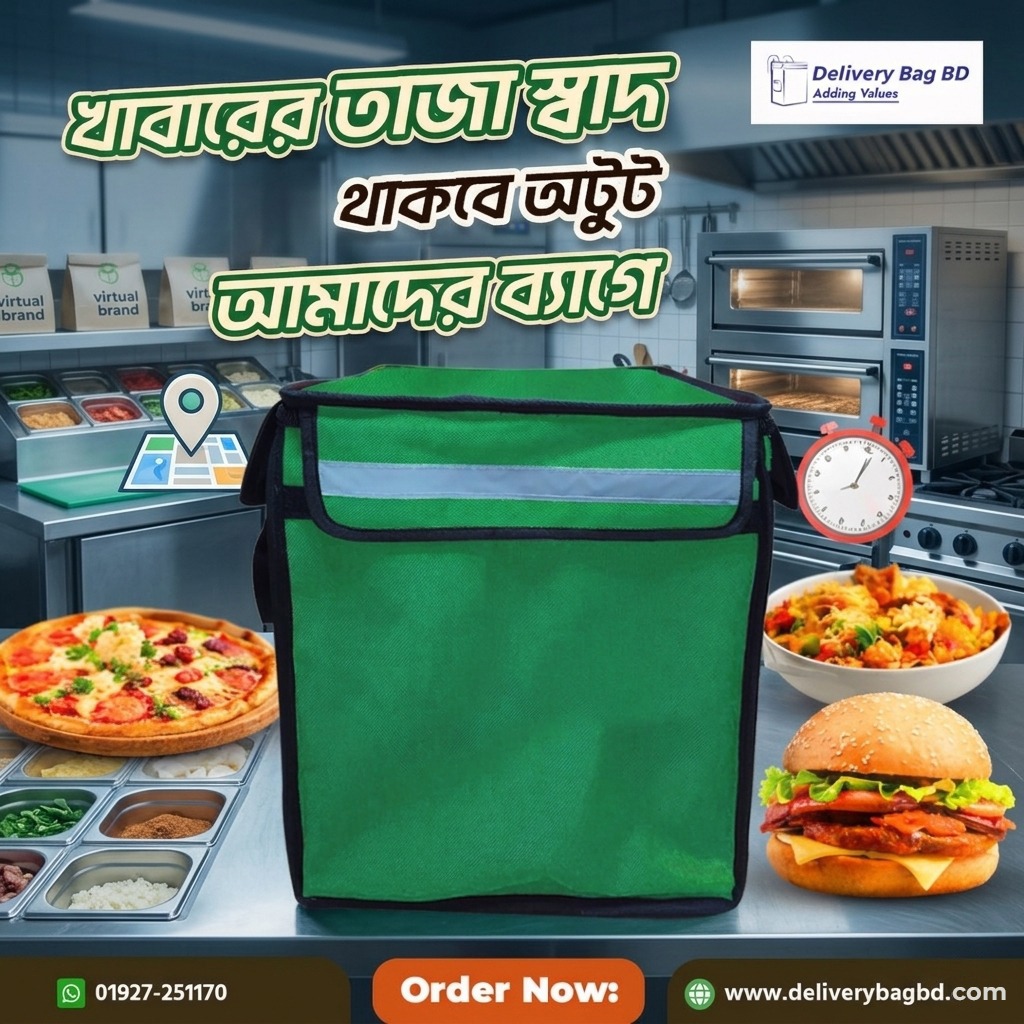 deliverybagbd's tweet image. ক্লাউড কিচেনের আসল শক্তি শুধু রান্নায় নয়, ডেলিভারিতেও। Delivery Bag BD রাখে খাবার গরম, ফ্রেশ ও পারফেক্ট—প্রতিটি অর্ডারে নিশ্চিত মান। Call: 01927-251170  deliverybagbd.com #DeliveryBagBD #CloudKitchenBD #FoodDelivery #BangladeshBusiness