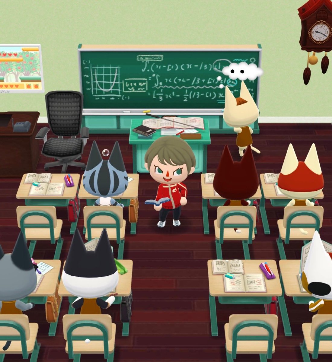 tamagononakanot's tweet image. 「ここテストにでるよ！」✏️
#ポケ森 #ポケ森ニンドリ #acpc #AnimalCrossing