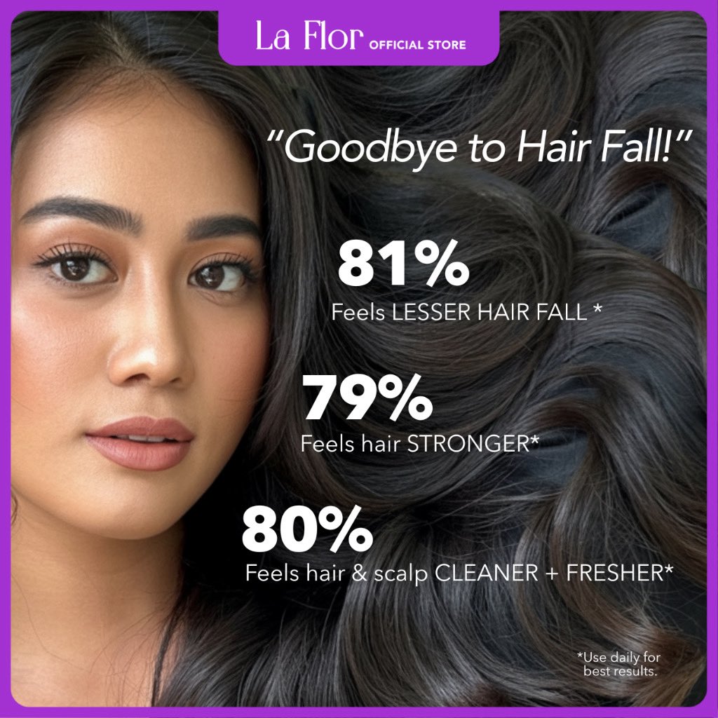 Selamat tinggal rambut gugur! ✨

La Flor Anti Hair Fall Shampoo kini sedia bantu anda dapatkan rambut lebih tebal, kuat &amp; sihat.