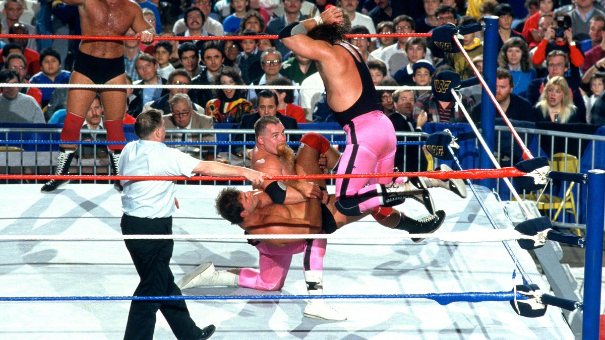 WWFWrestling1's tweet image. 📸 WWF In-Ring Action! #WWF #WWE #HartFoundation