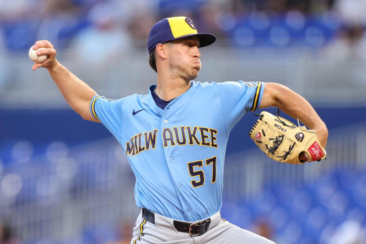 MLBPipeline's tweet image. "It was everything that I imagined."

Coleman Crow -- a 28th-round pick in 2019 -- made a successful big league debut for the #Brewers on Friday: atmlb.com/3QKRHLo