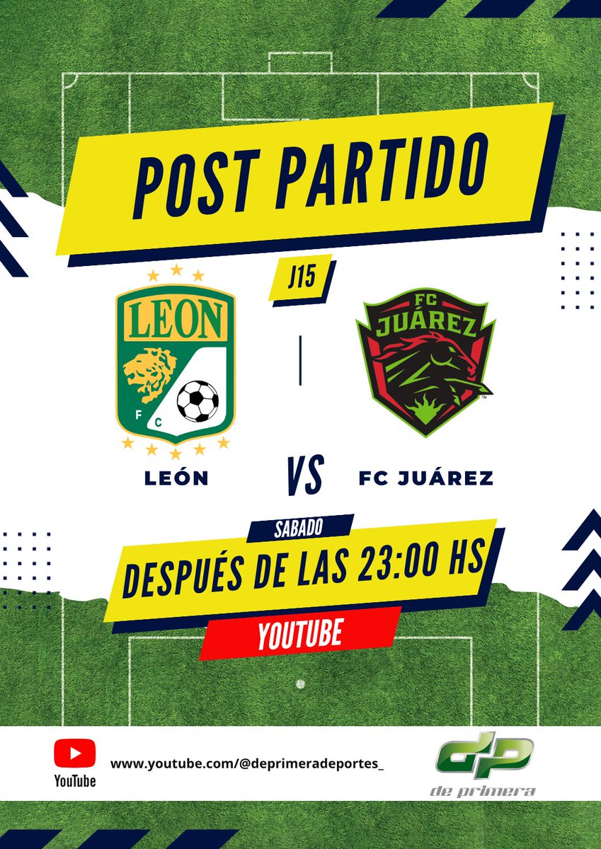 ¡EL MEJOR POST PARTIDO ESTÁ AQUÍ!

Te esperamos esta noche en YOUTUBE, al término del encuentro #León-Juárez, con el análisis más completo.

🎙️ <a href="/luismideportes/">Luis Miguel Guerrero</a> 
🎙️ <a href="/chinobetillo/">Betillo Amezcua</a> 

youtube.com/@deprimeradepo…

#LEOvsJUA