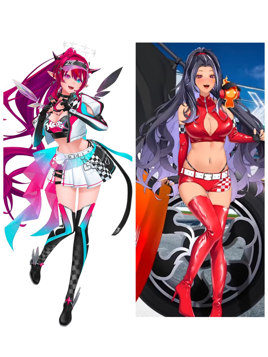 tokyo_overlord's tweet image. Beautiful race queens! My lovely oshis both have racing outfits now!! 
Congratulations on the new outfit Scarle!! 🏎️🏁💐

#IRyS #Vroomaguni