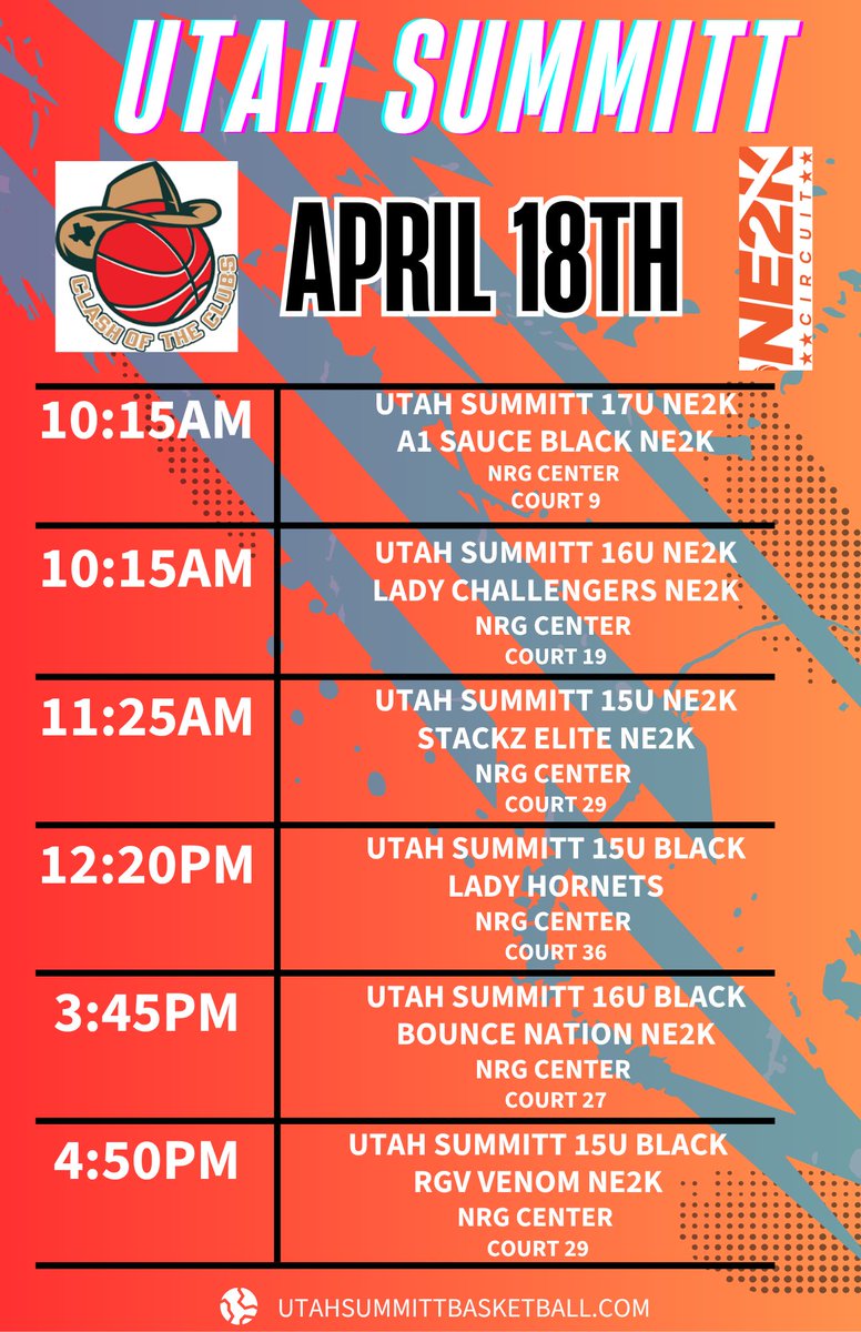 SummittUtah's tweet photo. DAY 2 at Clash of Clubs!  Come check out Utah Summitt💪🏀 #NE2KCIRCUIT https://t.co/9uCnlbYqLr