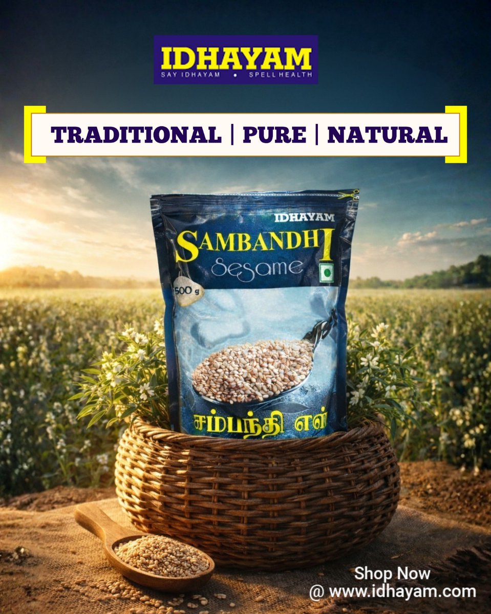IdhayamMantra's tweet image. Cook with Traditional, pure &amp;amp; natural IDHAYAM Sambandhi sesame seeds 👨‍🍳👩‍🍳
Shop now at - idhayam.com

#sesameseeds #cookingtime #idhayammantra