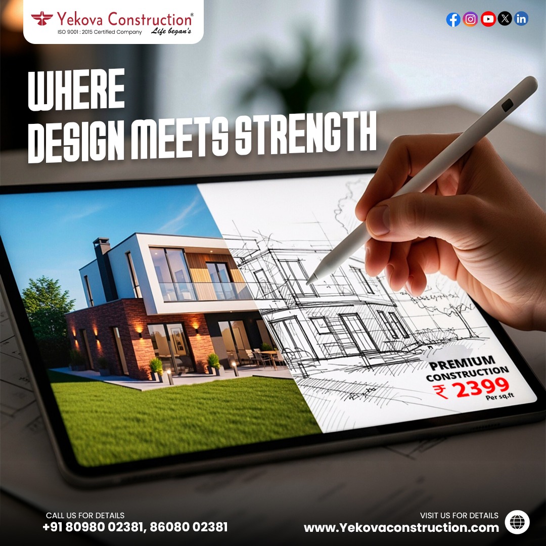 Yekovaproject's tweet image. Strong foundations and modern designs come together in every project by Yekova Construction.
Reach out to us!
📞+91-8608002381/+91-7550271038
📩 yekovaconstruction@gmail.com
🌐 yekovaconstruction.com
#constructionsites #lands #constructionworker #house