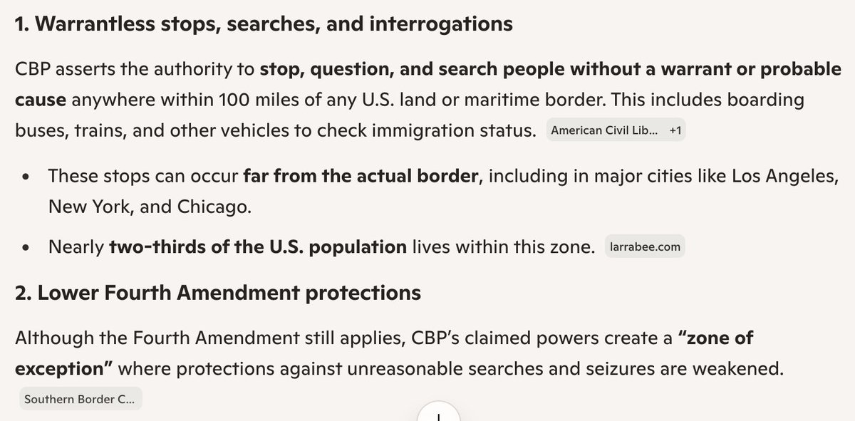 SanFranciscoLP's tweet image. Here are some of the ways the #rights of #American #citizens, along with non-citizens, are being violated in these 100-mile border zone areas of the #UnitedStates, within which 2 out of 3 Americans live: