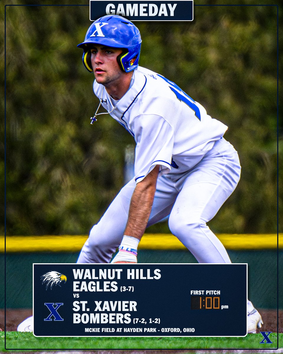 StXBall's tweet image. 🚨 IT IS GAMEDAY
The Bombers will travel to Miami University to play the Walnut Hills Eagles as part of the @redshsshowcase!

🆚 Walnut Hills Eagles
📍McKie Field at Hayden Park
⏰ 1:00 PM

@stxsports 
#GoBombers | #AMDG