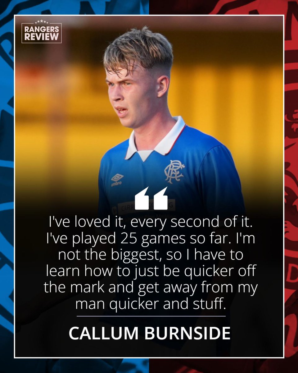 Callum Burnside says his loan spell with Alloa has been just what he needed.

⤵️ He tells <a href="/BrodieKerr1/">Brodie Kerr</a> about aiming to break into the first team, exposure to men's football and more.

rangersreview.co.uk/interviews/260…