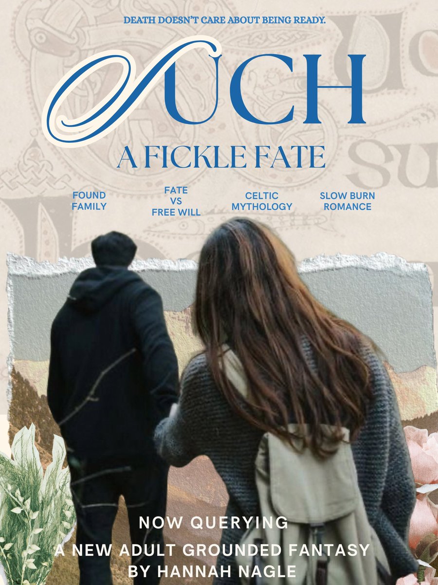 hannahgnagle's tweet image. SUCH A FICKLE FATE, my 75k grounded fantasy featuring:

🤍Celtic mythology
🤍Seer FMC/Demigod MMC
🤍intertwined destinies
🤍anxiety &amp;amp; depression rep
🤍slow burn
🤍female friends/found family
🤍 real-world setting
🤍 elemental magic

#NA #F #Q #PosterPit