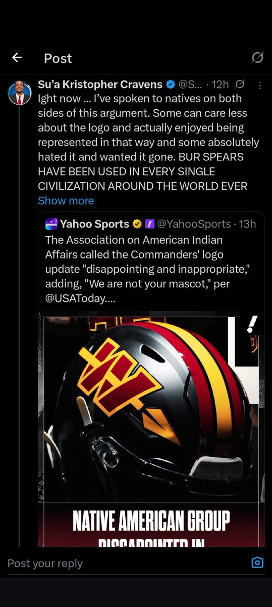 FrancesMFDanger's tweet image. I had some things to say to @SuaKCravens about the new Washington alternative logos. 🧵

#notyourmascot #thetimeisnow