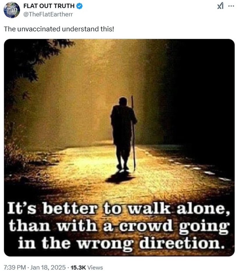 I don't know if I feel like a leader but I spend most of my time alone. In my case the main reason is the fact that everyone in my family is still very much asleep and I don't have any friends or any awake people in my real life. I also fully agree with this quote: "it's better